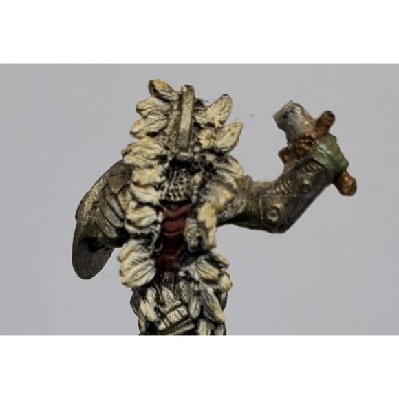 Ogre Warrior With With White Feathers Shelf Sitter Mini Statue Home Décor - Picture 11 of 12